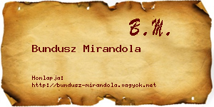 Bundusz Mirandola névjegykártya